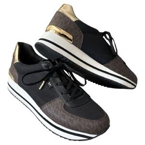 Michael Kors Monique platform signature print logo fashion sneakers trainers 10